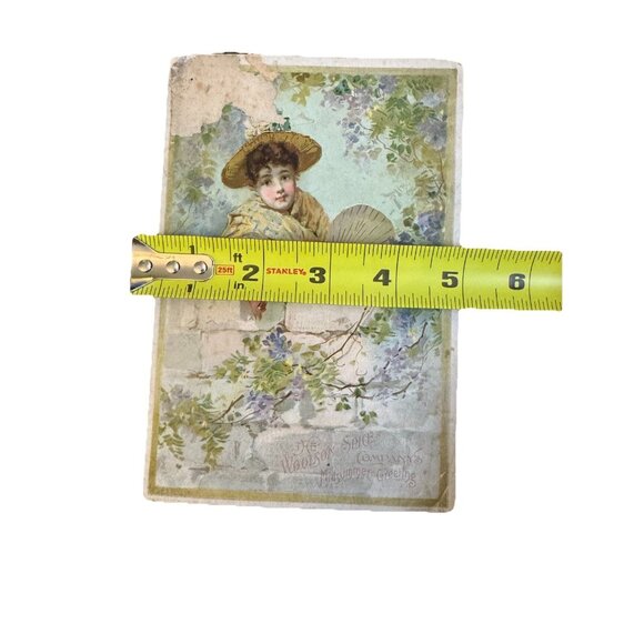 1880s Toledo Ohio Lion Coffee Woolson Spice Midsummer Greetings Trade Card - Picture 9 of 10